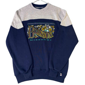 Vintage Russell Athletic Branson Sweatshirt XL Navy Gray USA